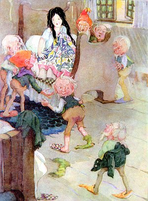 Grimms Fairy Tales: Snow White. Illustrated by Anne Anderson (1874-1930)