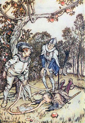 The Nose-Tree by the Brothers Grimm. Illustrated by Arthur Rackham (1867-1939)