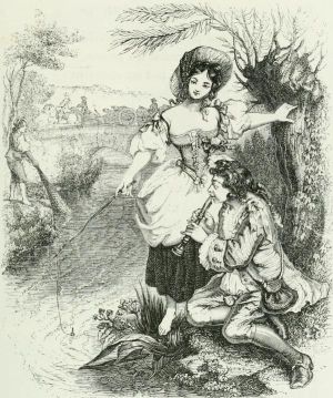THE FISH AND THE SHEPHERD WHO PLAYED ON THE CLARIONET. Fable by Jean de La Fontaine. Illustration by Grandville