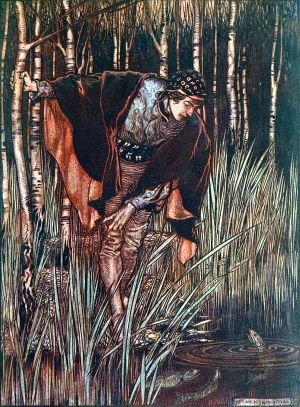 The White Snake by the Brothers Grimm. Illustrated by Arthur Rackham (1867-1939)