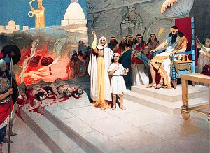 And whosoever would not do according to the commandment of the king, he said, he should die. Bible. Illustrated by Klavdy Lebedev (1852-1916)
