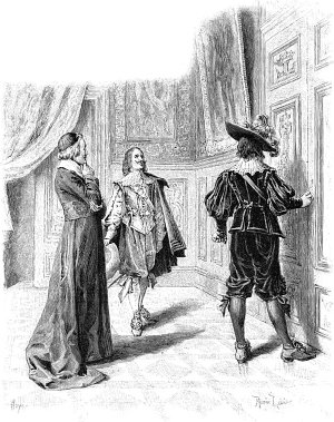 "What?" said the king, with hauteur. The Three Musketeers by Alexandre Dumas. Illustrated by Maurice Leloir, 1894