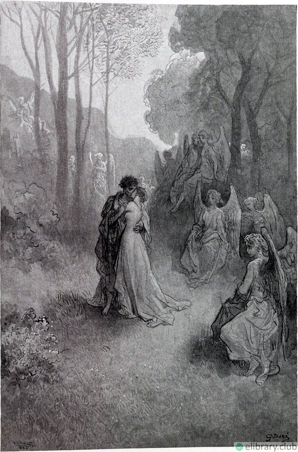 Tell this soul with sorrow laden if, within the distant Aidenn, it shall clasp a sainted maiden whom the angels name Lenore. The Raven by Edgar Allan Poe. Illustrated by Gustave Doré