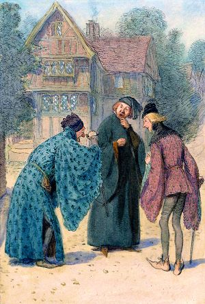 If he were twenty Sir John Falstaffs, he shall not abuse Robert Shallow, Esquire! The Merry Wives of Windsor by William Shakespeare (1597). Illustrated by Hugh Thomson (1910)
